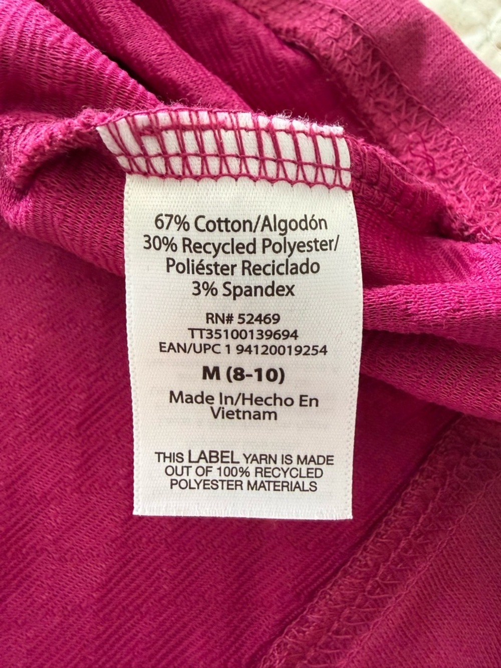 Time and Tru Magenta Puff Sleeve Textured Sweatshirt Size Medium (8-10) - Picture 4 of 9